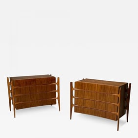 William Hinn, Swedish Mid-Century Modern, Sculptural Dressers, Walnut, 1970s