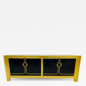 Mastercraft Mid-Century Modern Sideboard/Dresser, Ebony, Gilt Gold