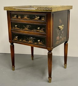 Maitland Smith Three Drawer Chest, Commode, End Table, Painted