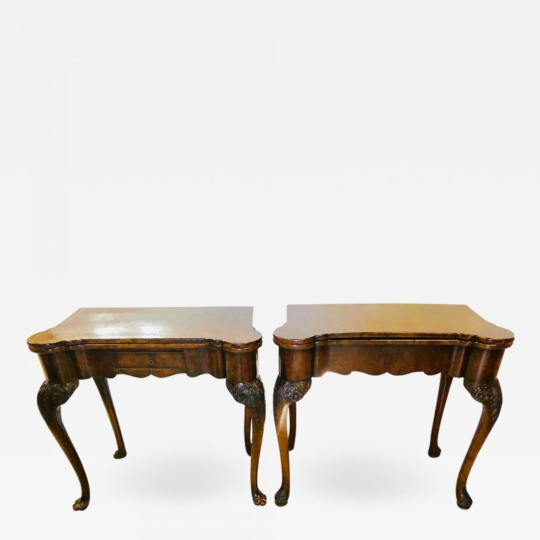Pair of 18th-19th Century Georgian Compatible Card / Game or Flip Top Tables (1 of 12)