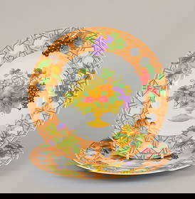 Christian Dior, Paris. Two Tutti Fiori, Tutti Frutti porcelain plates. Late 20th C.: Christian Dior, Paris. Two Tutti Fiori, Tutti Frutti porcelain plates. Fruit motifs. Late 20th century. Marked. Perfect condition. Dimensions: Diameter 21.0 cm x Height 2.0 cm. Reserve: $280.00 Shipp