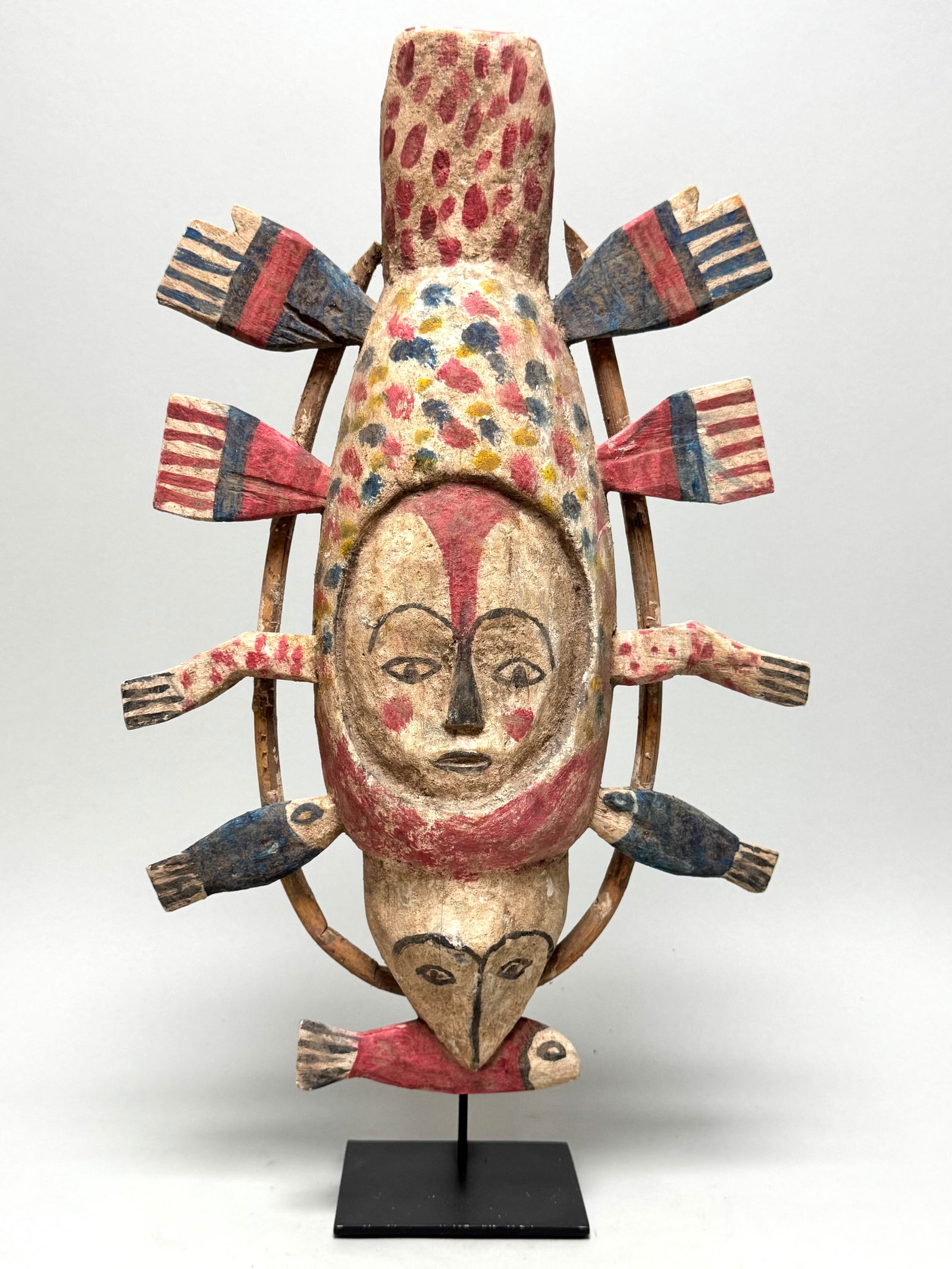 YUA Fish Mask made by the Yupik INUIT People who live on the West Coast of Alaska. (1 of 10)