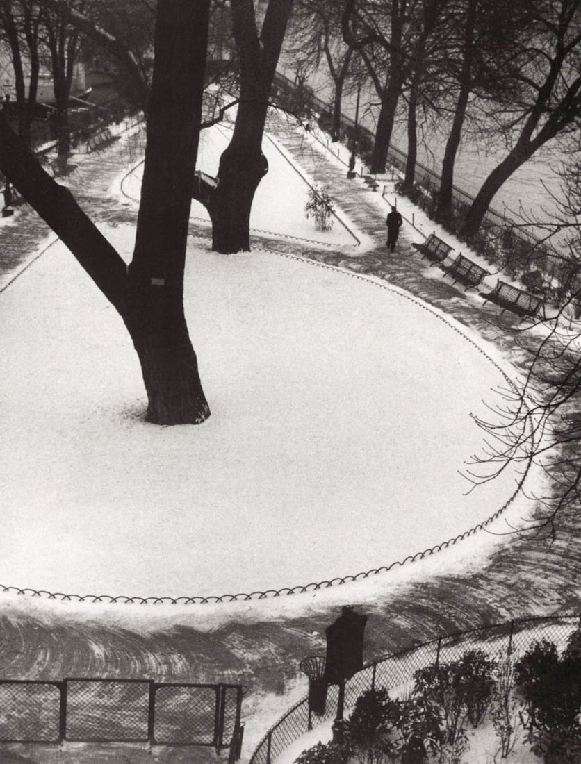 ANDRE KERTESZ - The Vert-Galant under the Snow, Paris, 1929: Title: ANDRE KERTESZ - The Vert-Galant under the Snow, Paris, 1929 Description: Artist: ANDRE KERTESZ Print Title: The Vert-Galant under the Snow, Paris, 1929 Medium: Duotone Photolithograph Printing