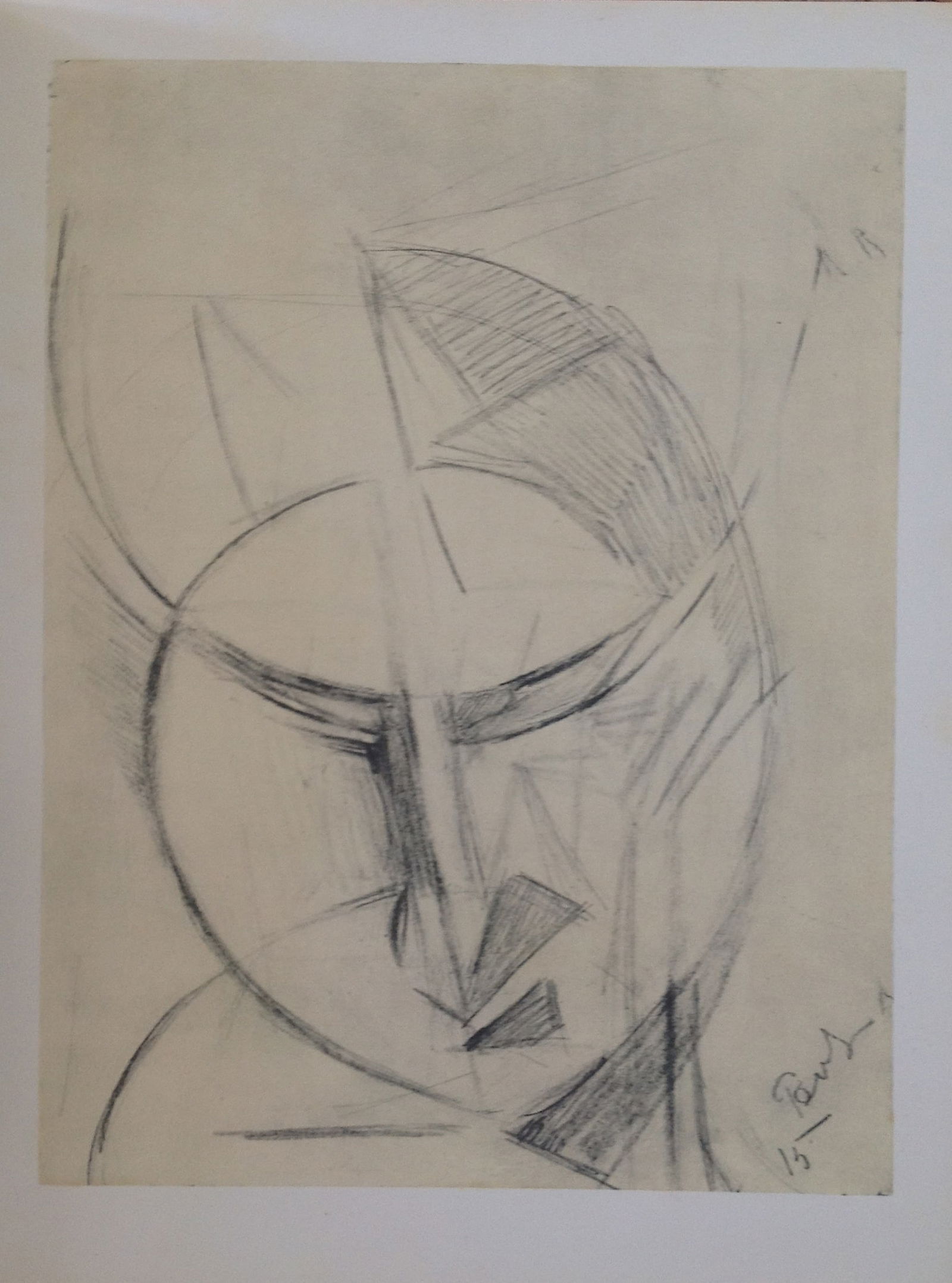 Antoine Pevsner Drawig Fascimile XXe Siecle 1959: Artist: Antoine Pevsner \nCountry: Germany - France \nTitle: Untitled \nMedium: Fascimile-Linogravure \nMarks: Not signed, not numbered \nPaper Size: 12.50 x 9.50 inch \nPrinted: 1959 in France \nProv