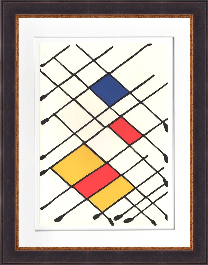 Alexander Calder Original Lithograph DM05156 framed: Artist: Alexander Calder Country: USA Title: Untitled - DM05156 Medium: Original Lithograph Marks: Not signed or numbered Paper Size: 15 x 11 inch Publisher: Maeght 1966 France Provenance: Derriere le