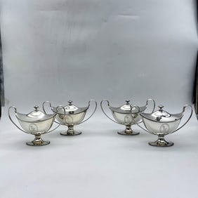 18th Century Antique George III Set of Four Sauce Tureens London 1786 John Denziloe