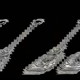 Early 18th Century Antique Britannia Silver Pair Candlesticks London 1703 Richard Syng