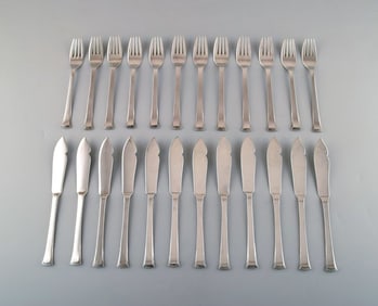 Evald Nielsen number 32 fish cutlery in silver (830). Complete service for twelve people.