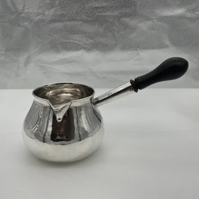 Early 18th Century Antique George II Sterling Silver Large Brandy Pan London 1729 James Gould