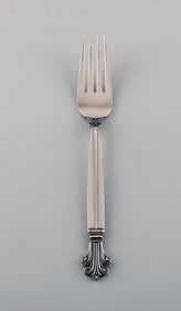 Johan Rohde for Georg Jensen. Acanthus lunch fork in sterling silver. Two pieces in stock.