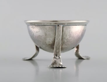 Danish silversmith. Salt vessel in silver (830). Dated 1918.