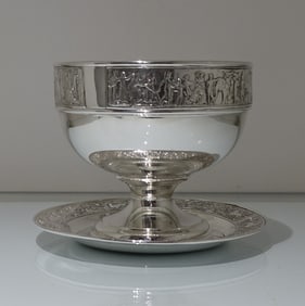 19th Century Antique Victorian Silver-Plate Rose Bowl on Stand Circa 1890 Walker & Hall