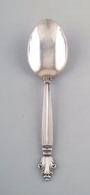 Georg Jensen serving spoon in full sterling silver, silverware, Georg Jensen Acanthus. Designed by