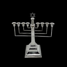 19th Century Antique George V Sterling Silver Menorah Birmingham 1939 Britton Gould & Co