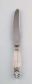 Georg Jensen Acanthus Sterling Silver dinner knifes with short handle. 24 pcs. in stock.