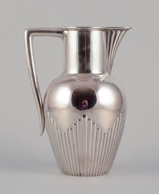P. Hertz, Danish silversmith. Large Art Nouveau pitcher in 830 silver. Early 1900s.