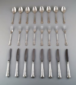 C.M. Cohr. 8 person's complete 'Saxon Flower' dinner cutlery of silver.