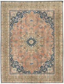 Antique Muted Floral 9'5X12'6 Distressed Vintage Oriental Rug