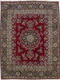 Semi Antique Red Classic 10X13 Kerman Persian Wool Rug