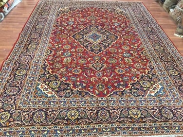 Semi antique Persian Kashan Rug-4521