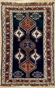 Antique Persian Qashqai Hand Knotted Tribal Wool Geometric Oriental Area Rug 5' x 9'3"