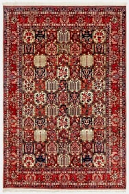 Hand-Knotted Semi-Antique Persian Bakhtiari Wool Tribal Garden Oriental Rug 8'9" x 12'1"
