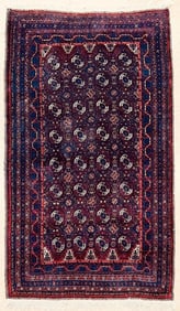 Hand Knotted Antique Persian Balouch Geometric Tribal Oriental Area Rug 4'2" x 7'11"