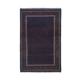 Yankees Blue, Antique Persian Afshar Hand Knotted Pure Wool, Rug