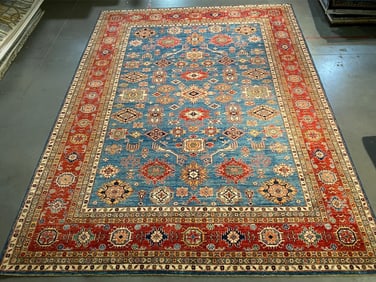EXQUISITE FINE SUPER KAZAK RUG 9'.1"x12'.1"