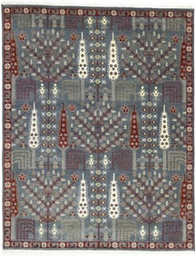 Gray Floral 8X10 Tree of Life Chobi Oriental Rug