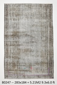 6'0'' x 9'3'' Handmade Vintage Wool Patchwork Rug - 80247