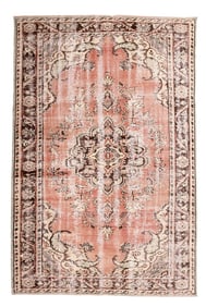 6'1'' x 9'3'' Handmade Vintage Wool Rug - 24690