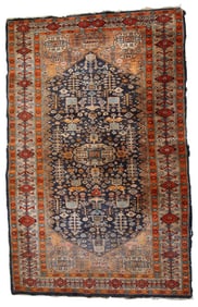 Handmade antique Afghan Baluch rug 3.1' x 4.9' (95cm x 149cm) 1920s