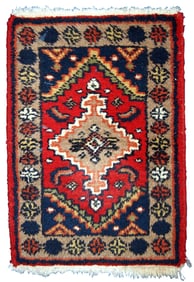 Handmade vintage Persian Hamadan rug 1.4' x 1.9' (42cm x 60cm) 1970s