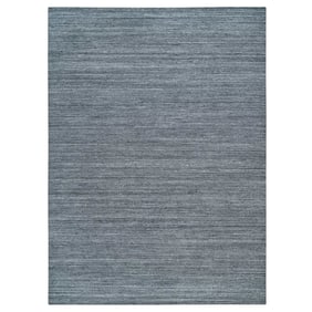 Arsenic Gray, Pure Wool Hand Loomed, Modern Striae Design, Rug