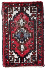 Handmade vintage Persian Hamadan rug 1.8' x 2.9' (55cm x 88cm) 1970s