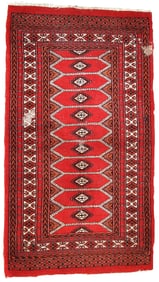 Handmade vintage Pakistani Lahore distressed rug 2.6' x 4.7' (81cm x 145cm) 1960s