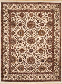 Hand Knotted Jaipur Ivory Wool Oriental Area Rug Carpet 9'2" x 12'1"