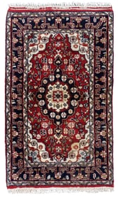 Handmade vintage Persian Hamadan rug 1.9' x 3.2' (60cm x 98cm) 1970s