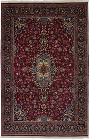 Vintage Red Traditional 7X10 Sabzevar Persian Rug