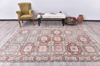 6'3'' x 9'4'' Turkish Vintage Rug - 243701