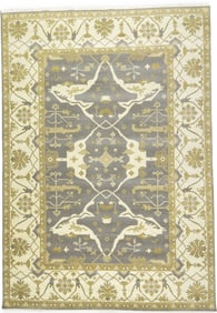 Taupe Floral 10X14 Oushak Oriental Rug