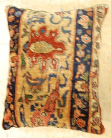 Hand-Made antique rug Pillow Cushion Rug 1'2" x 1' 8"