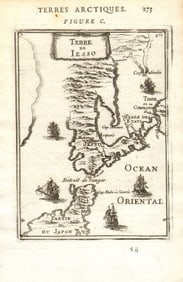 JAPAN Terre de Yesso (Hokkaido). Sungar (Tsugaru) strait. Honshu MALLET 1683 map
