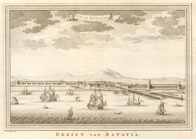 View of the city of Batavia, Dutch East Indies. Jakarta, Indonesia. SCHLEY 1753