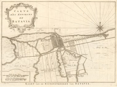 Carte des Environs de Batavia'. Jakarta, Indonesia. BELLIN/SCHLEY 1753 map