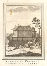 Pagode de Toranga'. Japan. Pagoda of Toranga. SCHLEY 1756 old antique print