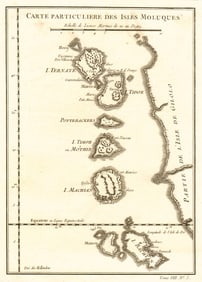 Carte particulière des Isles Moluques'. Ternate Tidore Bacan. BELLIN 1750 map