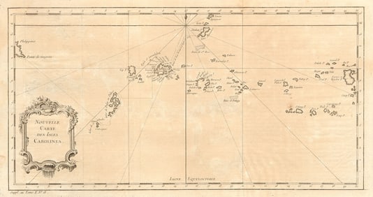 Nouvelle Carte des Isles Carolines' Islands. Micronesia Palau. BELLIN 1761 map
