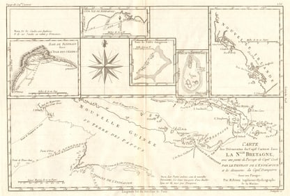 Nouvelle Bretagne. Carteret's discoveries New Britain New Guinea. BONNE 1790 map